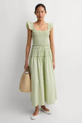 Catalina Midi Dress Micro Check Pistachio from Faithfull
