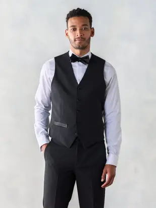 Essential Tuxedo Vest in Black from The Black Tux