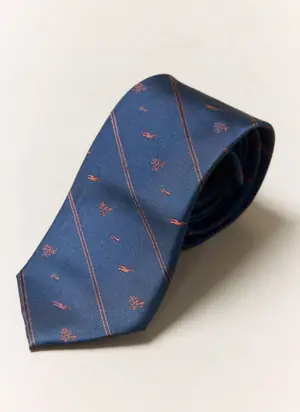 Jacquard Stripe Silk Tie | Brighton & Hove Albion F.C. x Percival | Navy from Percival